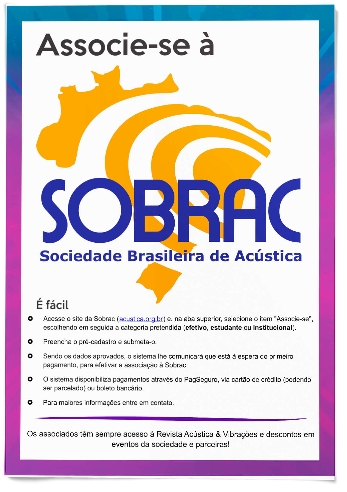 Capa - Associe-se à Sobrac – Sociedade Brasileira de Acústica