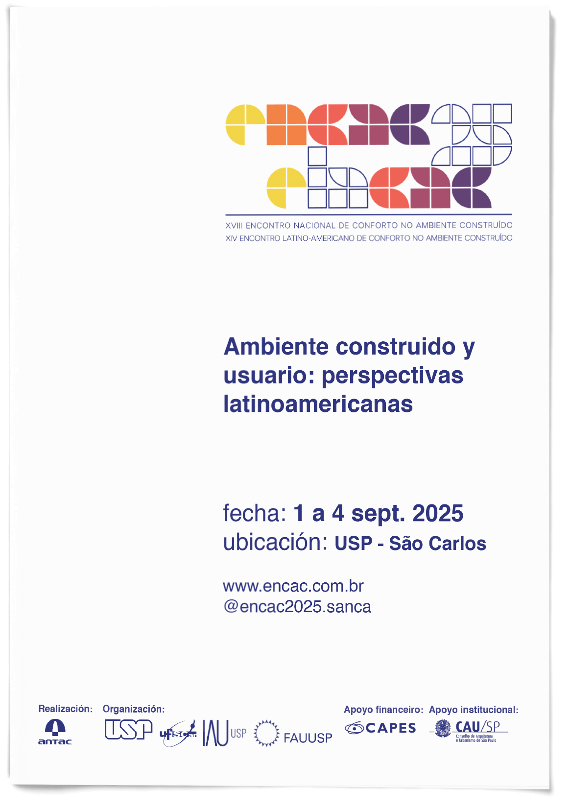 XVIII Encontro Nacional de Conforto no Ambiente Construído (ENCAC) e XIV Encontro Latino-Americano de Conforto no Ambiente Construído (ELACAC)