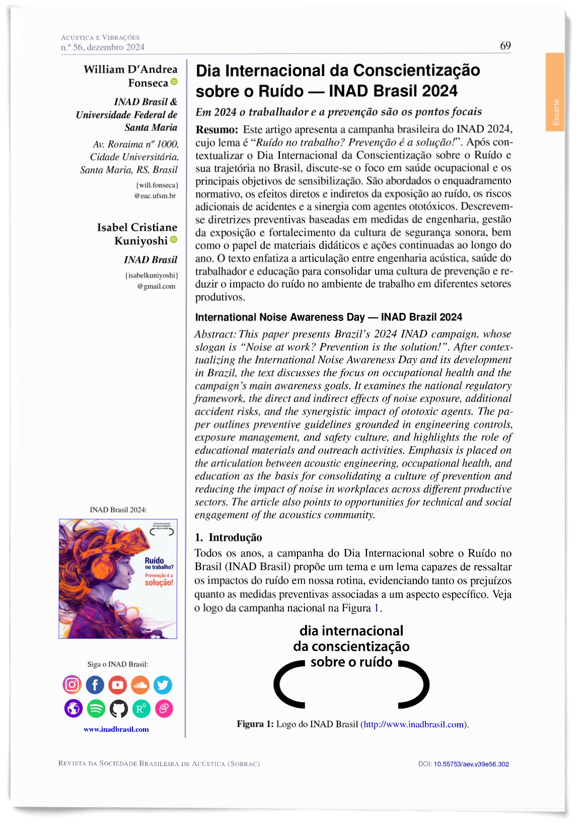 Dia Internacional da Conscientização sobre o Ruído – INAD Brasil 2024