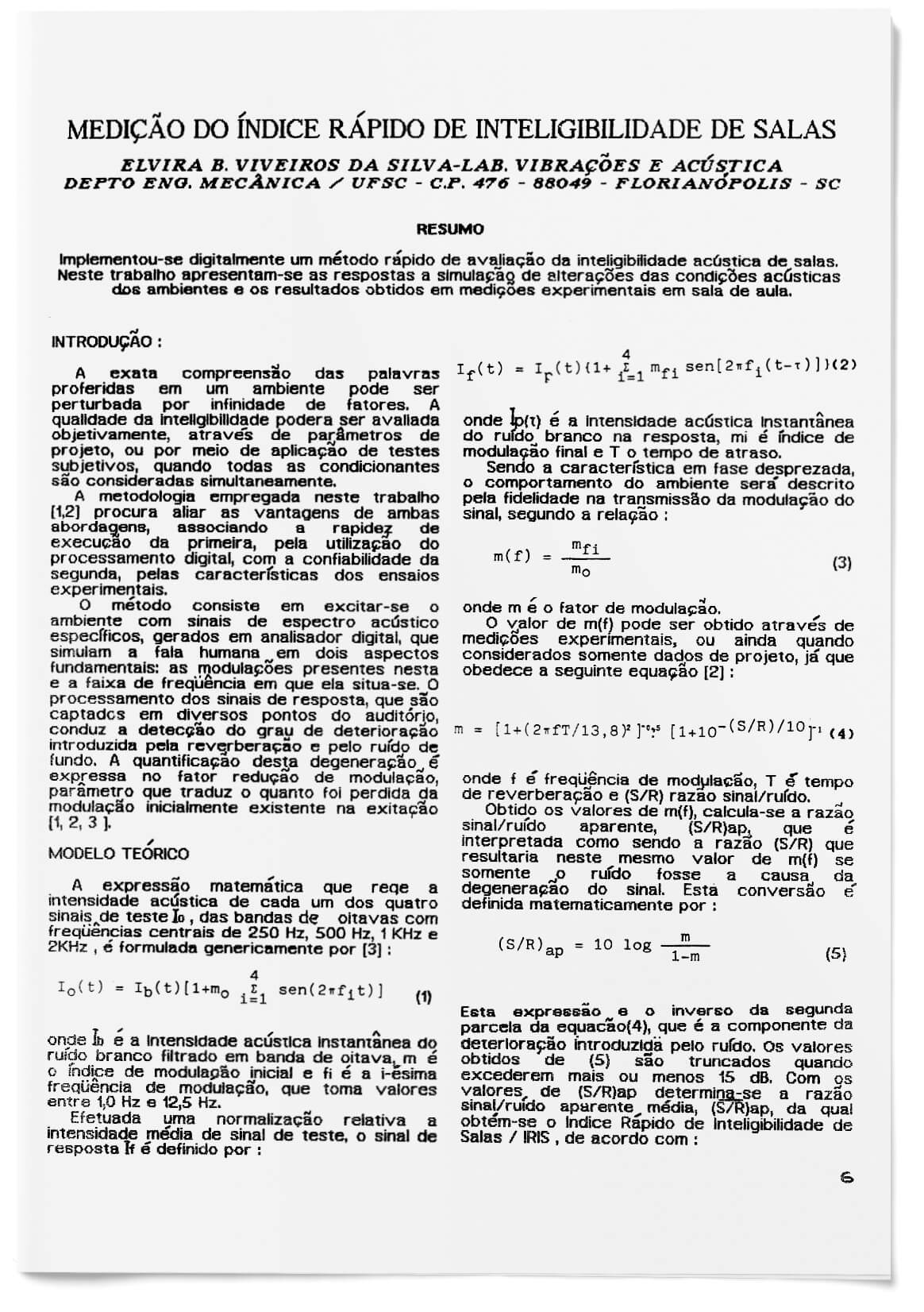 Capa - Medição do Índice Rápido de Inteligibilidade de Salas